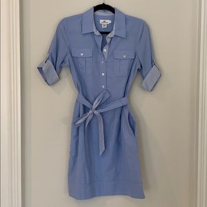 Vineyard Vines Blue Dress with Seersucker Accents
